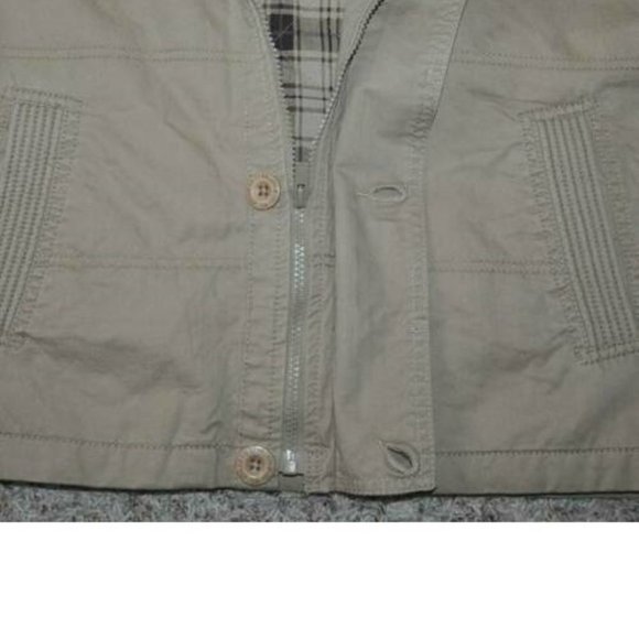 Mens Levis Jacket Beige Large California Mock Layer Sweater Sleeve Zip Front - Picture 4 of 7